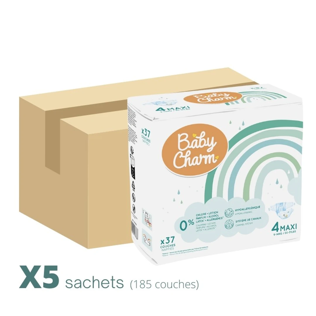 [CBBCHARM7-18]-Couche-Bebe-Babycharm-T4-Maxi-9-14kg-Sachet-De-37-Couches-New-2.webp