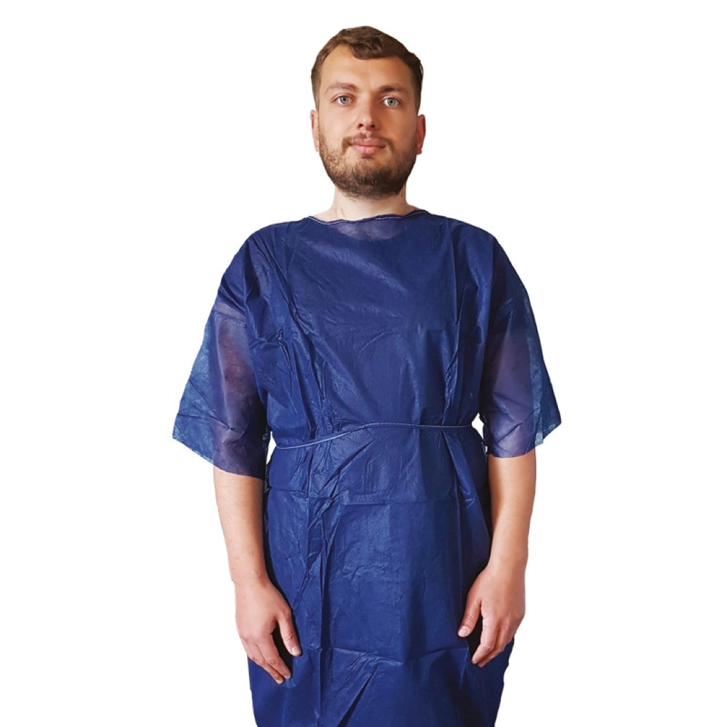 [BPOPAQ] Blouse Patient Opaque Bleue Non Tissé Sachet de 10