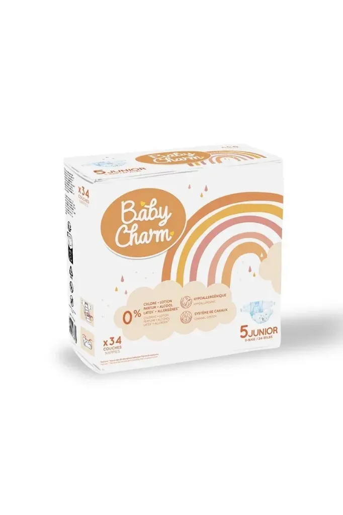 [CBBCHARM11/25] Couche Bébé Babycharm N°5 Junior 11-16Kg Sachet de 34 Couches