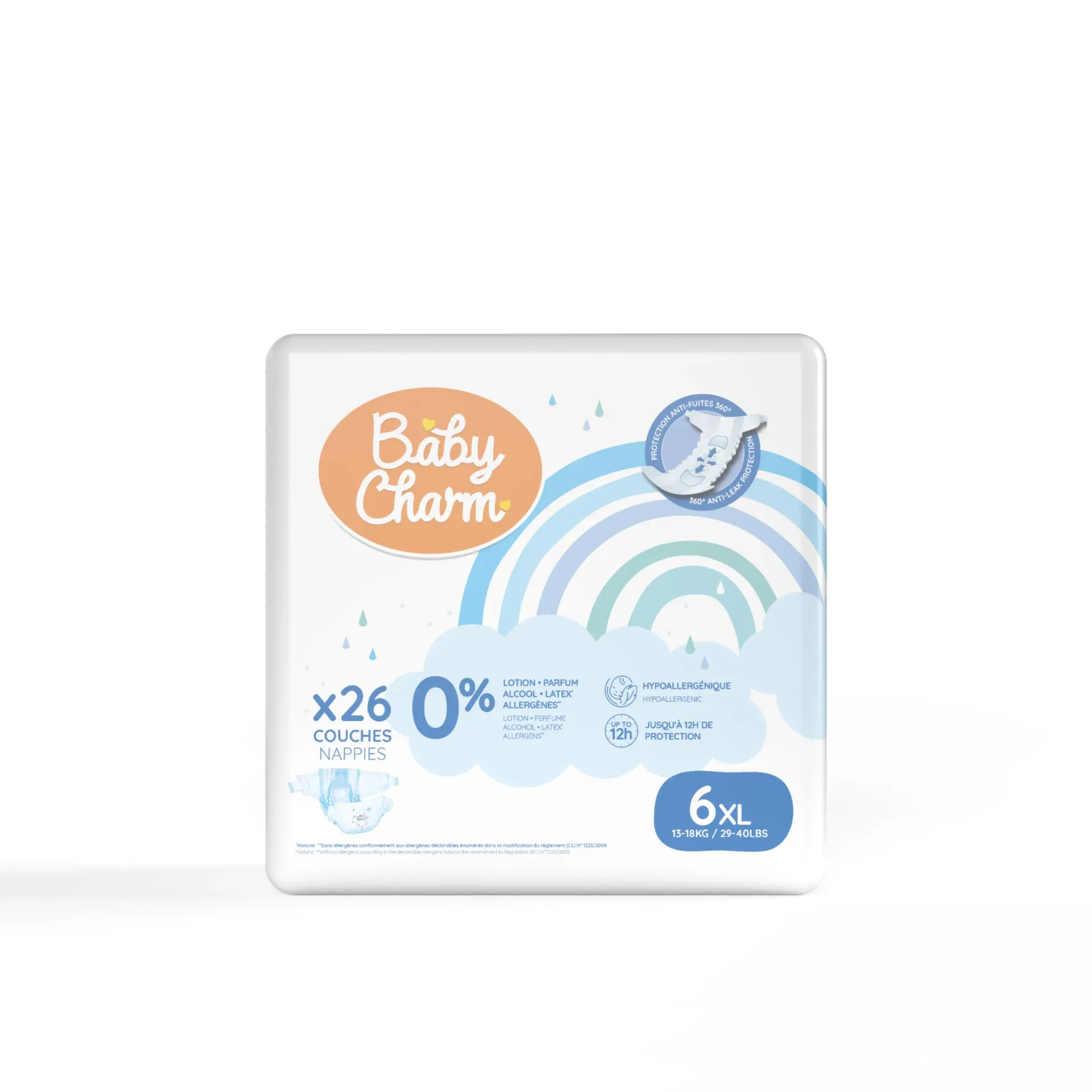 Couche Bébé Babycharm N°6 XL 13-18Kg Sachet de 26 Couches