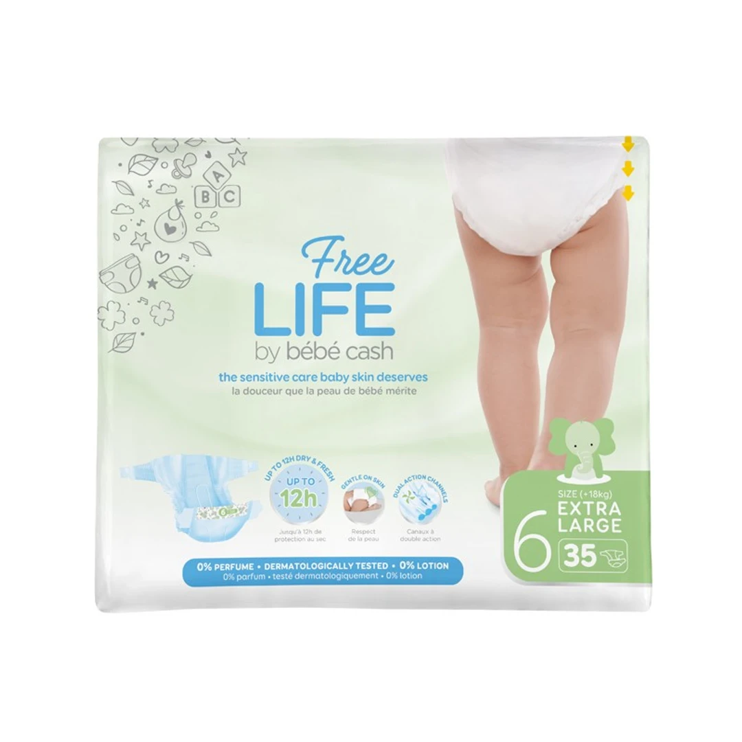 [CBCFXL/35] Couche Bébé Freelife N°6 XL 13-18Kg Sachet de 35 Couches