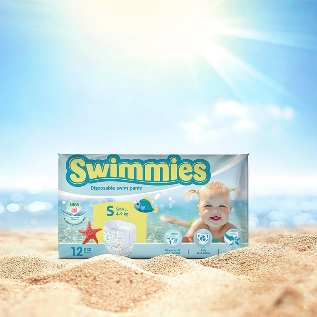 Couche Bébé Piscine Swimmies Small 4/9Kg Sachet de 12