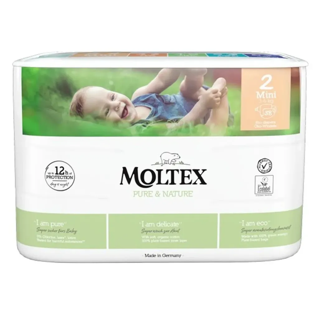 [CBMNM3/6] Couche Bébé Moltex N°2 Mini 3-6Kg Sachet de 38 Couches