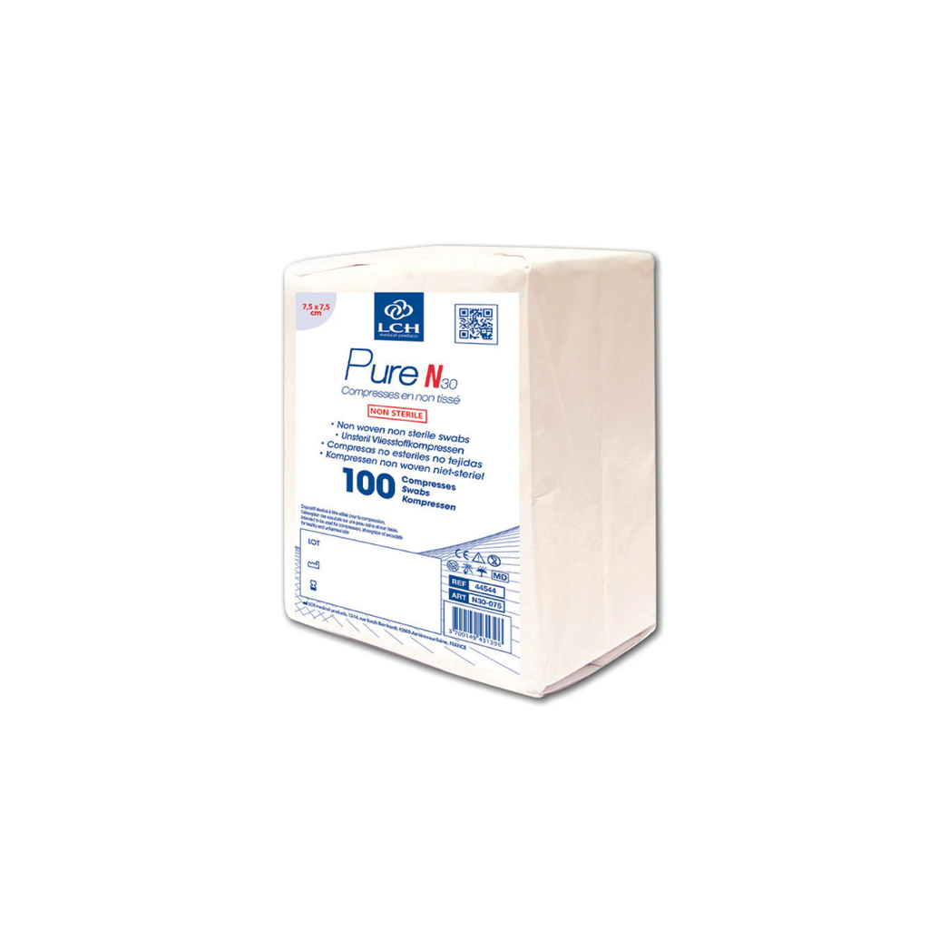 [CNTNS75] Compresse Non Stérile Non Tissée 7,5X7,5cm 30Gr Sachet de 100