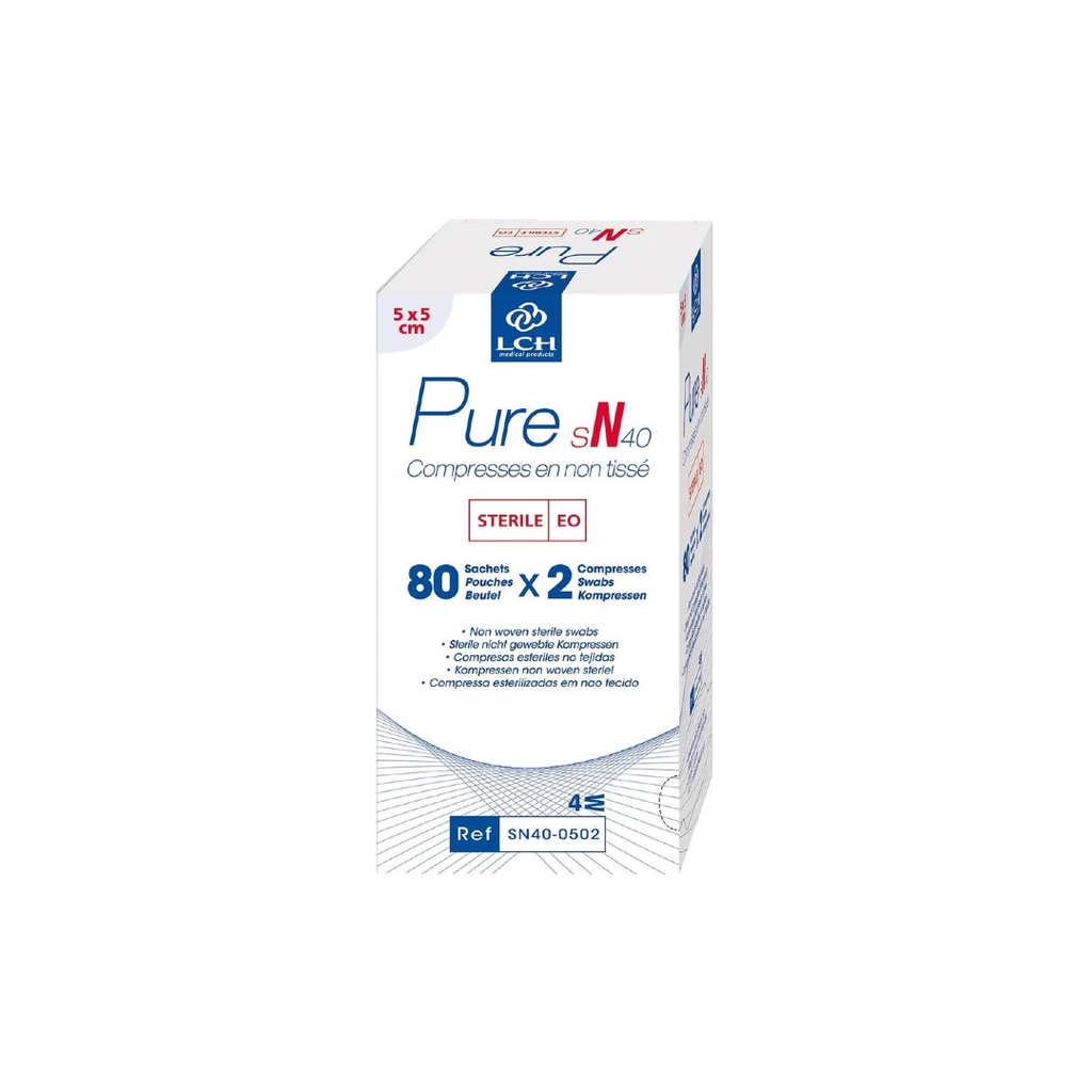 [CSNT05/2] Compresse Stérile Non Tissée 5X5cm 40Gr Boite de 80 Sachets de 2