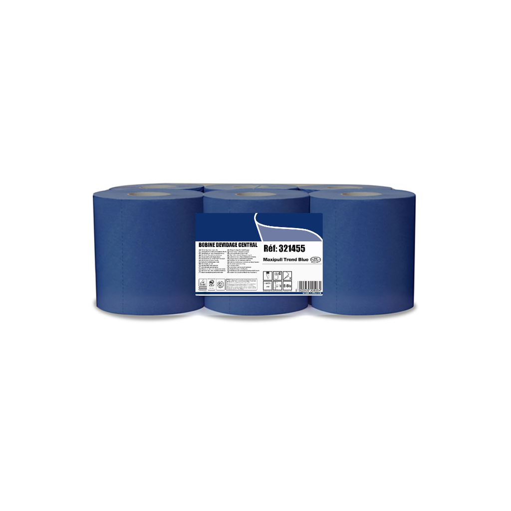 [EM450FL] Essuie-Mains Bobine Dévidage Central 450 Formats Gaufré Bleu
