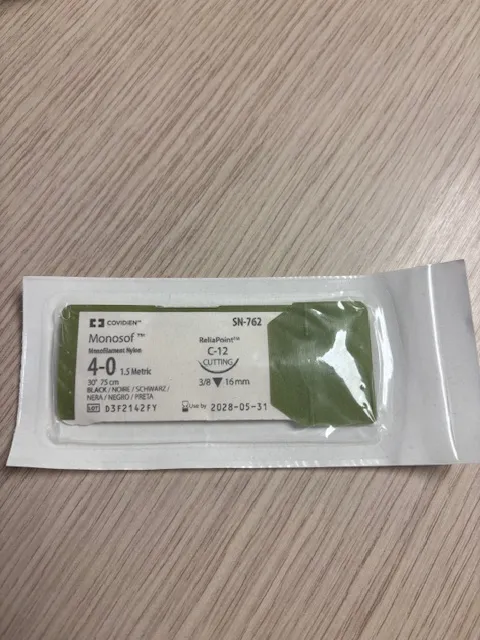 [FS4-0] Fil de Suture Non Résorbable Monosoft 4-0 75cm Aiguille 16mm l'unité