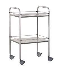 Guéridon Inox 2 Plateaux Avec Galeries 70X50X80cm