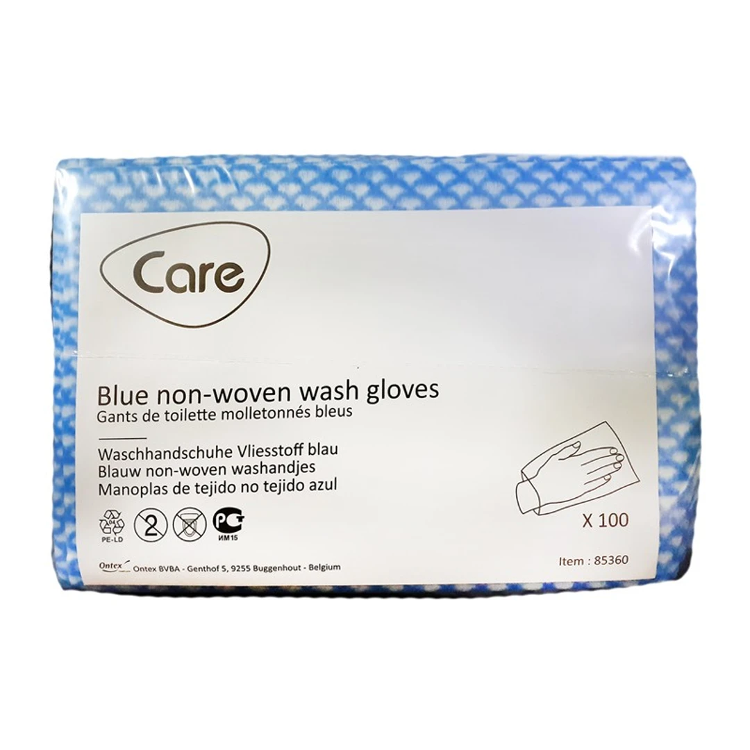 Gant de Toilette Molletonné Bleu ID CARE Sachet de 100