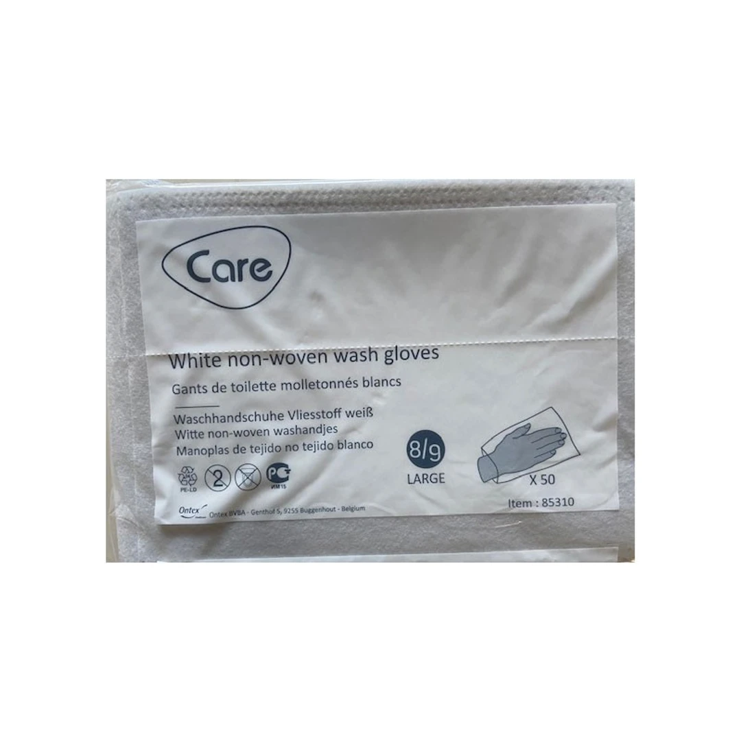 [GTJBM] Gant de Toilette Molletonné Blanc 75G ID CARE Sachet de 50