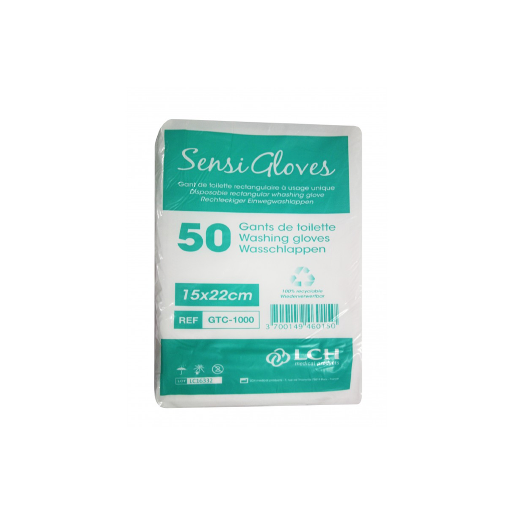 [GTJNT] Gant de Toilette Non Tissé Sensigloves Sachet de 50