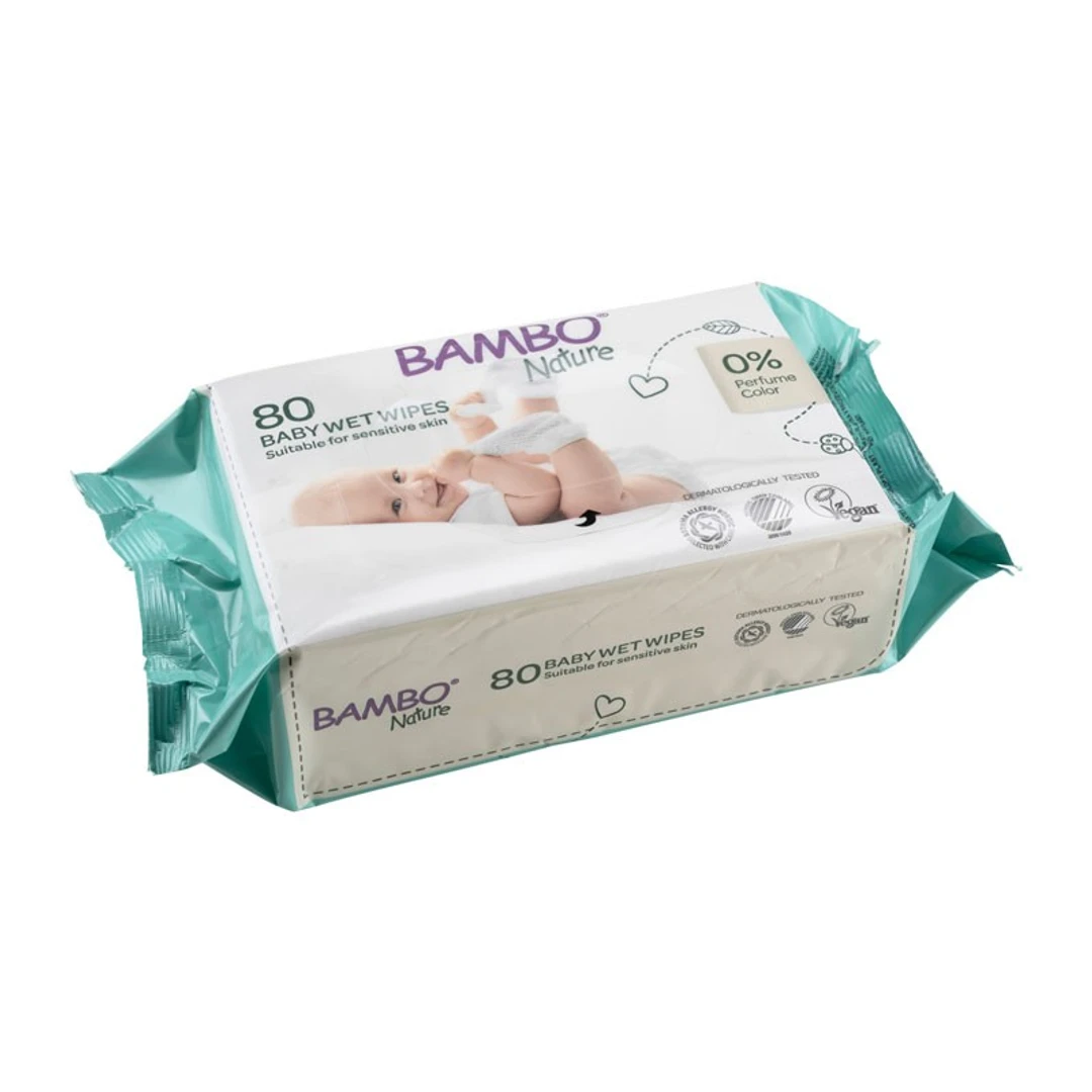 Lingettes Nettoyantes Bebe Bambo Nature Paquet de 80