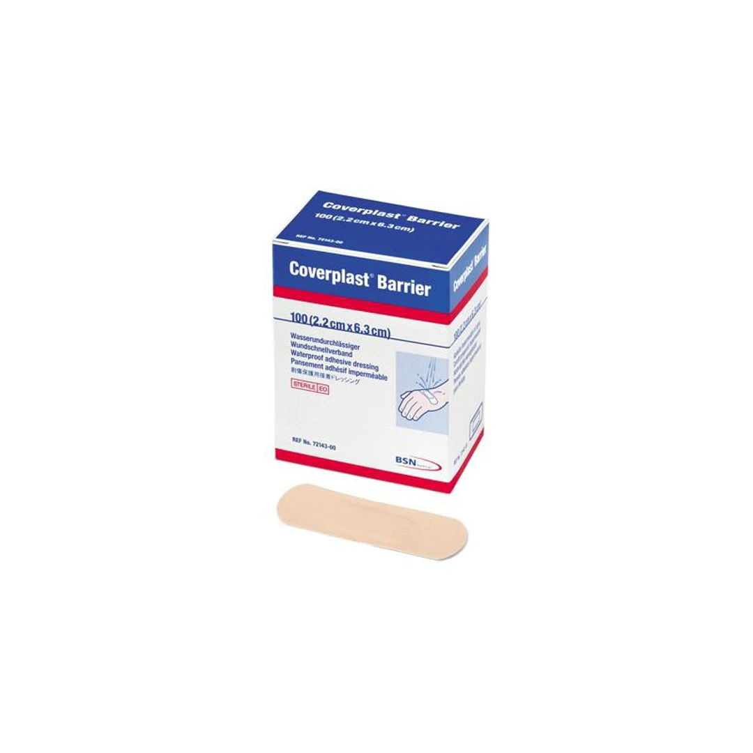 [PCBBS6.3X2.2CM] Pansements Coverplast Barrier Stériles 2.2X6.3cm Boite de 100