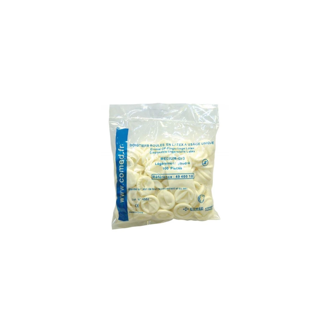Doigtier 1 Doigt Non Stérile En Latex Roulé Sachet de 100