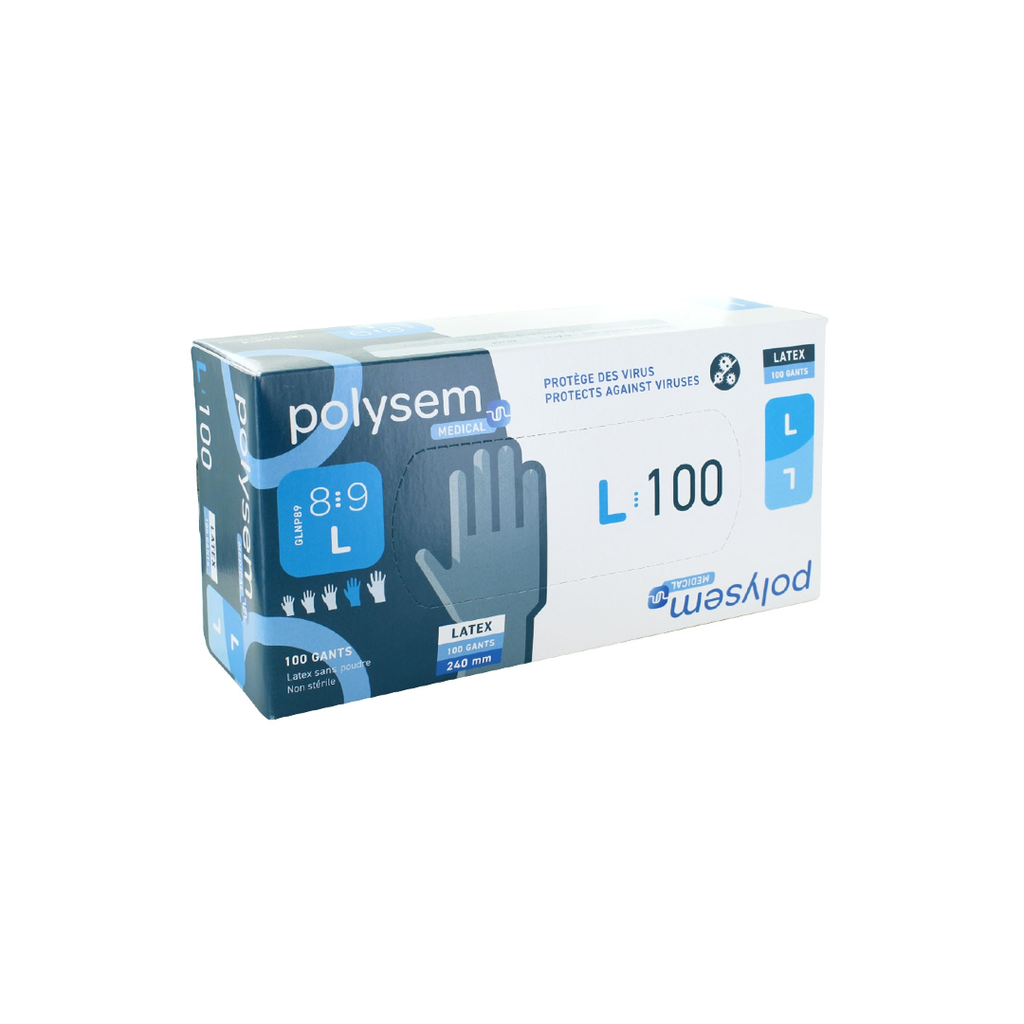 [GENBSPDID-03] Gant d'Examen Nitrile Sans Poudre Bleu 240mm Polysem Boite de 200 (Large 8/9)