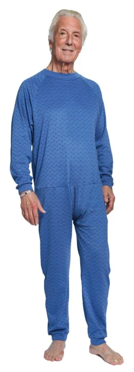 [PCIBF-01] Pyjama/Combinaison Adulte Interlock Bleu Foncé à Motif (Taille 1)