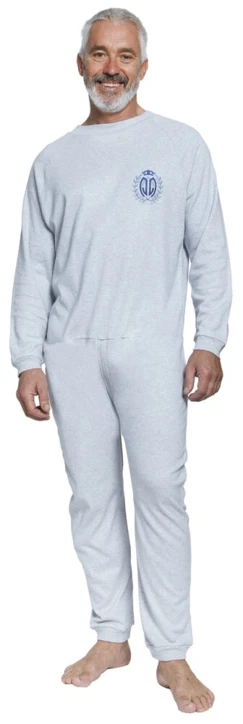 [PCIG-02] Pyjama/Combinaison Adulte Interlock Gris Chiné (Taille 1)