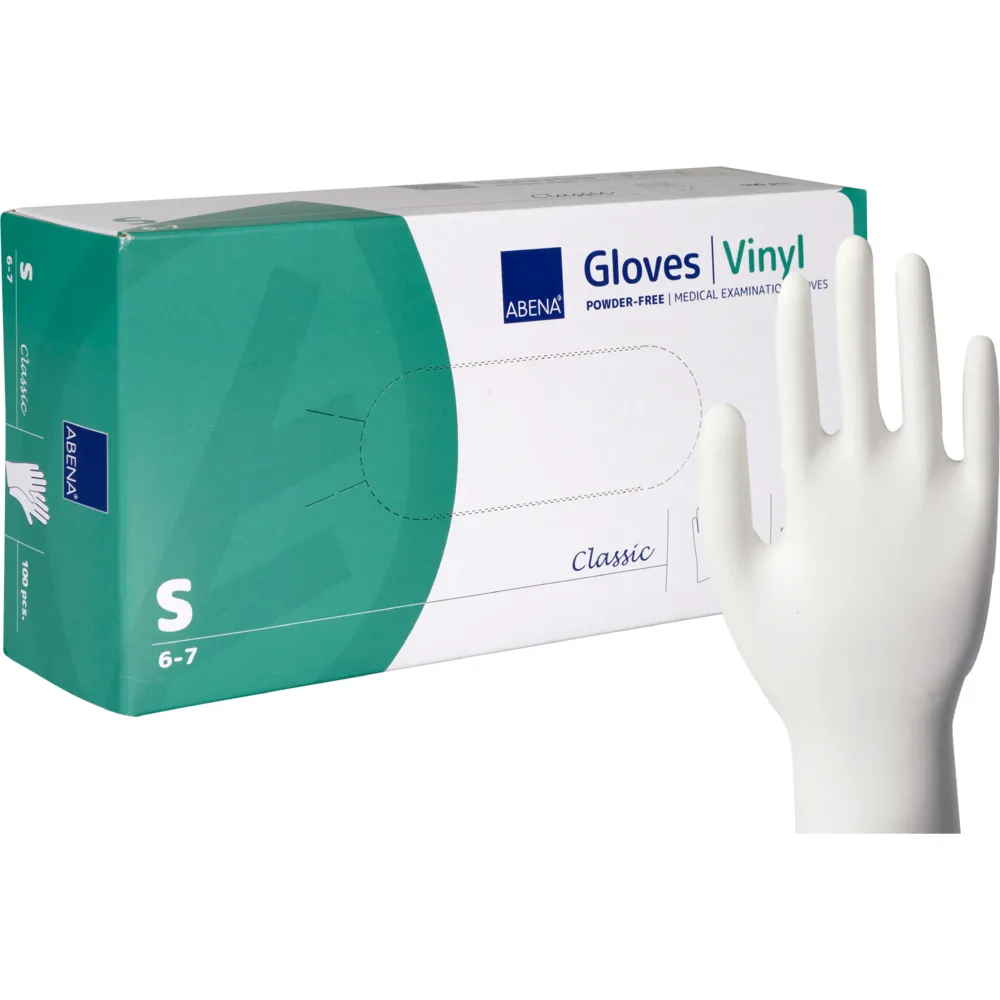 Gant d'examen vinyle transparent ABENA boite de 100