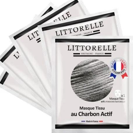 Masque Visage en tissu Purifiant au Charbon actif Littorelle l'unité