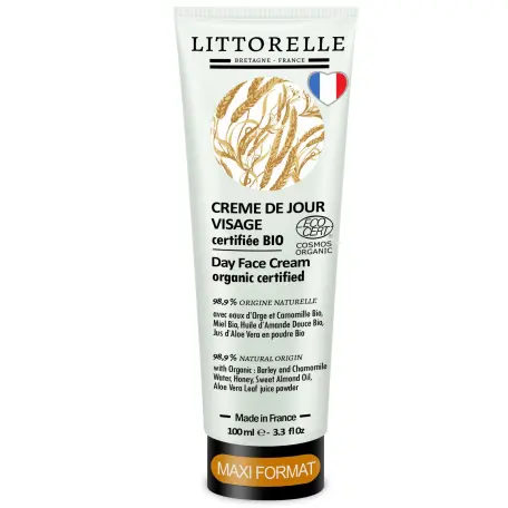 Crème De Jour pour le Visage à l'Eau d'Orge Bio Littorelle Flacon de 100ml