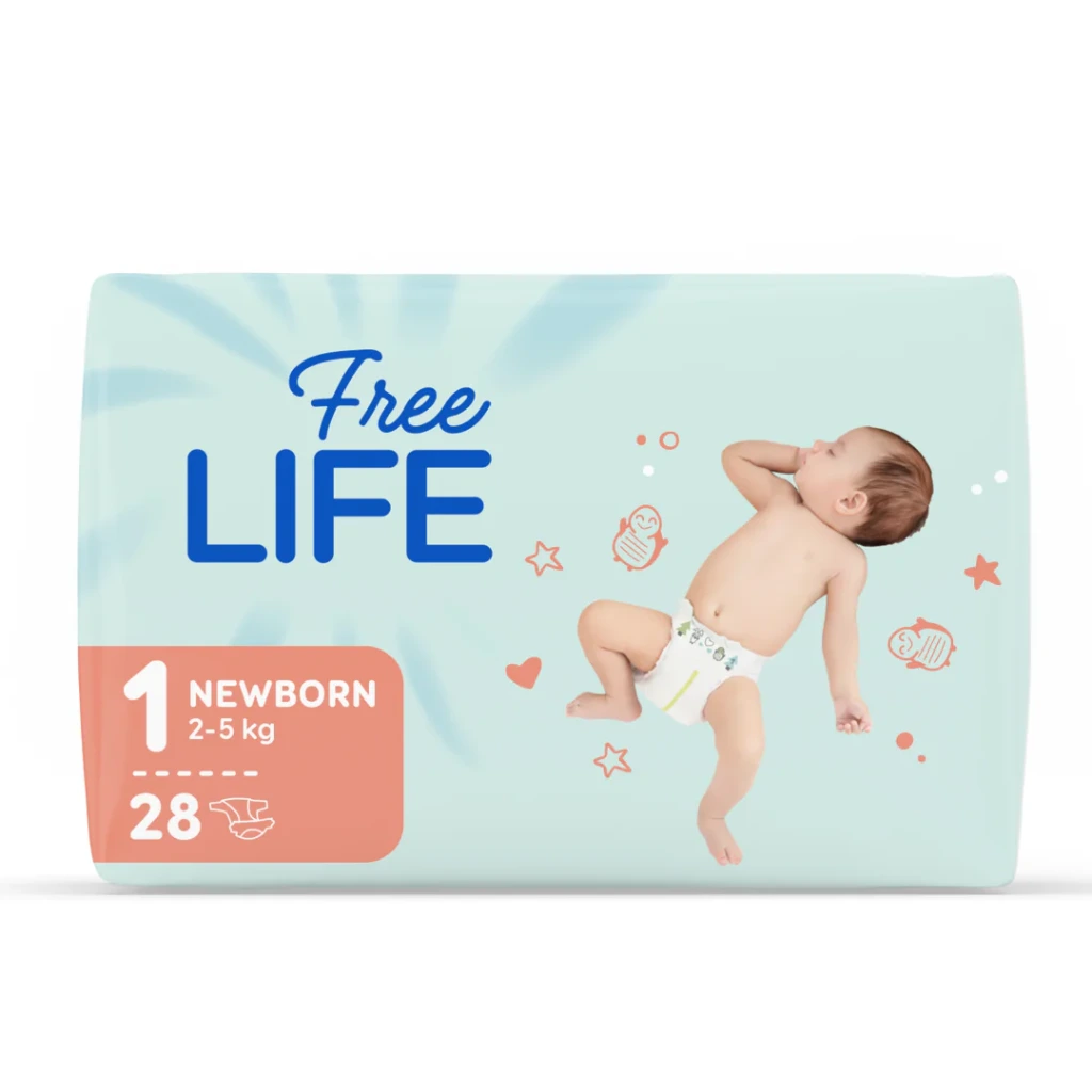 Couche Bébé Freelife 360° N°1 Newborn 2-5kg Sachet de 28 couches