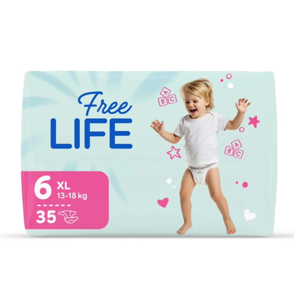 Couche Bébé Freelife 360° N°6 XL 13-18kg Sachet de 35 couches
